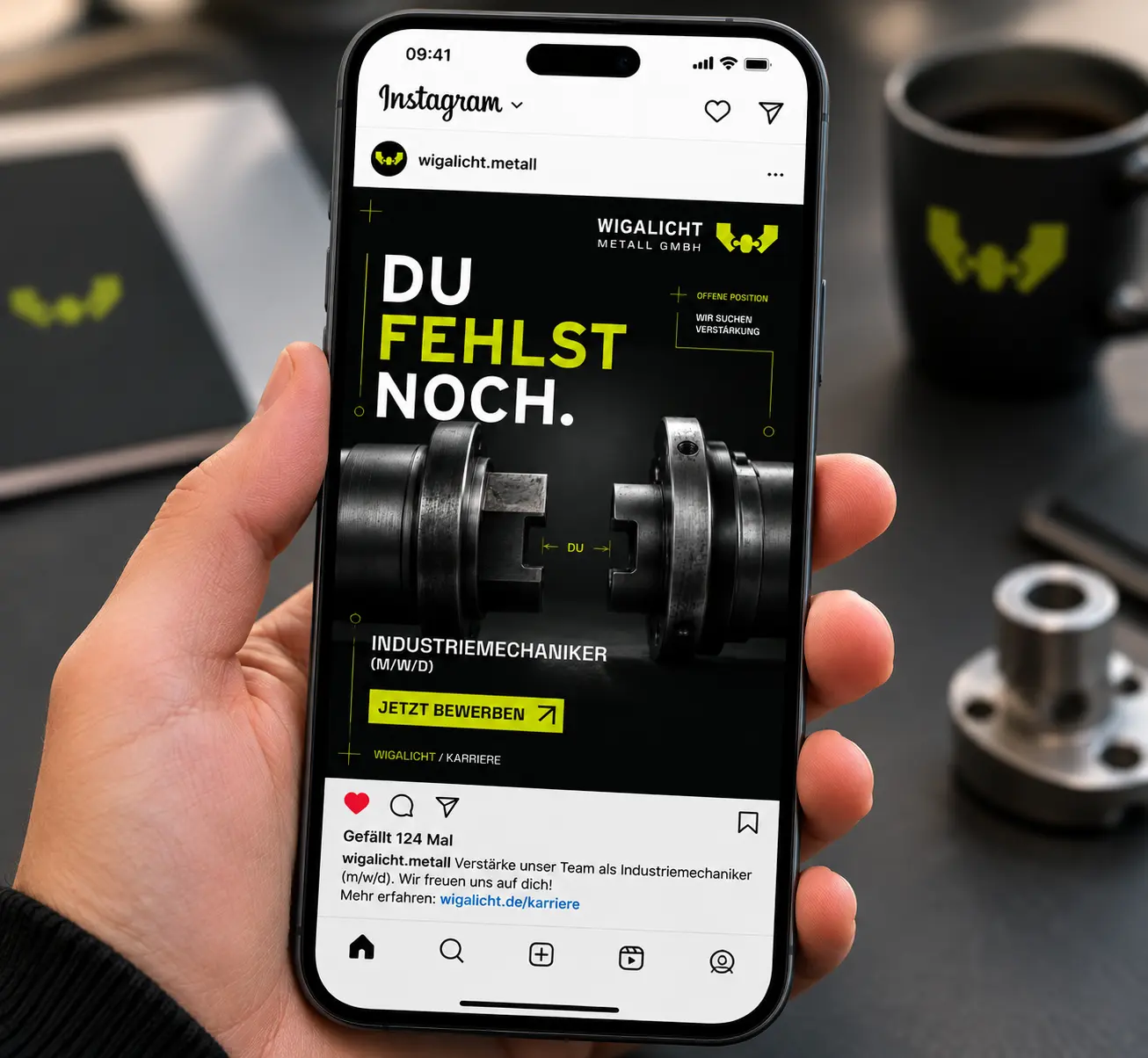 WIGALICHT Anzeige visualisiert auf einem Smartphone